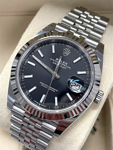 gold rolex datejust black dial|Datejust 41 black dial jubilee.